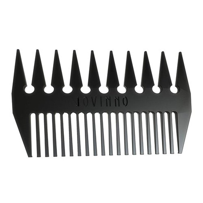 Jovinno Hair Styling Metal Hair & Beard Comb Premium Quality Luxury Dual-Sided Wide + Fine Tooth Designed To Promote A Unique Hair Contour … (Black Metal)
