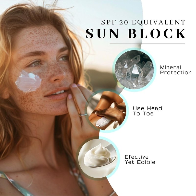 Tallow & Zinc SunBlock - Water Resistant SPF 20 Sunscreen with Organic Olive Oil & Beeswax | 2.8 oz (2 Pack)