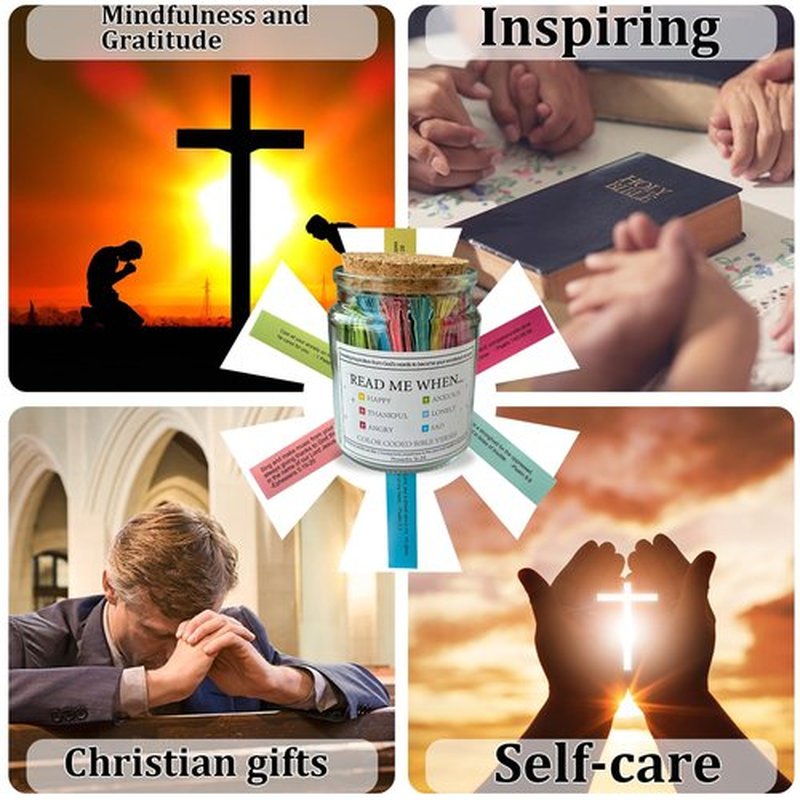 Read Me When Bible Verses Jar, Hope Jar Bible Verses, Color Coded Bible Verses in a Jar, Daily Motivational Prayer Jar, Bible Accessories, Bible Verse Cards, Christian Gifts for Women, Scripture Gifts