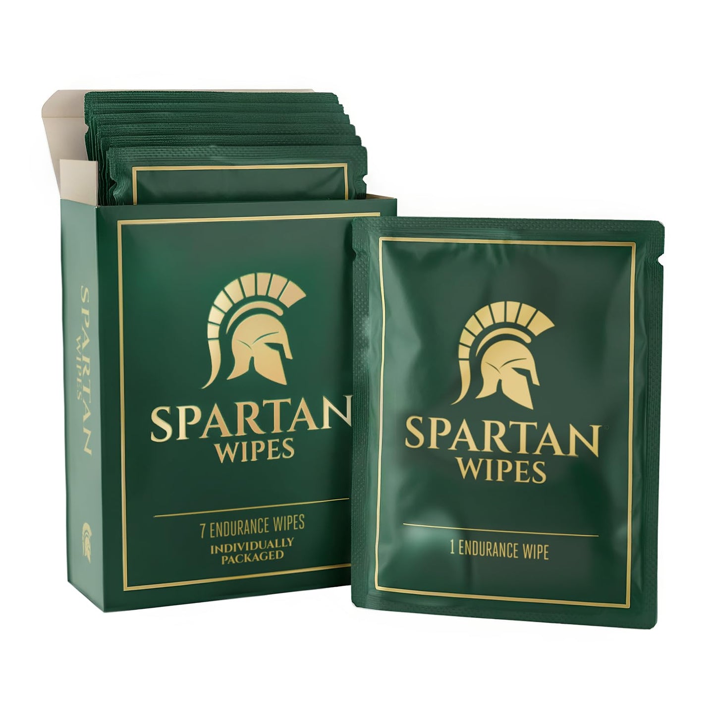 Spartan Wipes - 7% Benzocaine Topical Wipes for Men | External Use | Gentle Formula | 7 Individually Wrapped Packets