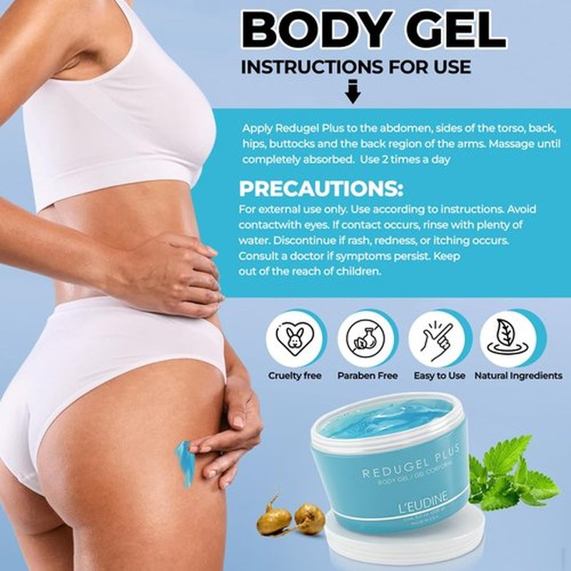 L’EUDINE Redugel Plus Skin Tightening Cream for Body, Firming Cream with Mint Oil, Field Horsetail, Marine Algae, Maca Extract, Skin Firming and Tightening Lotion – 8oz