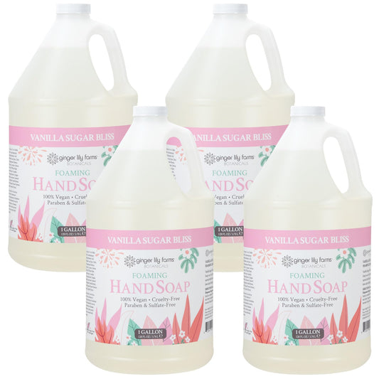 Ginger Lily Farms Botanicals All-Purpose Foaming Hand Soap Refill, 100% Vegan & Cruelty-Free, Vanilla Sugar Bliss Scent, 1 Gallon (Pack of 4)