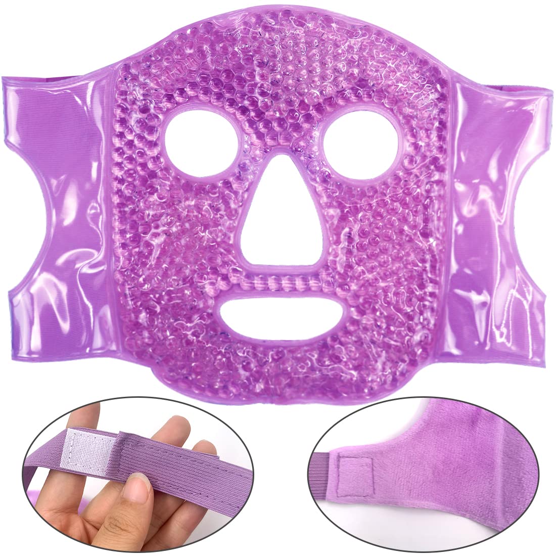 Cold Face Mask - Cooling Eye Mask for Hot & Cold Treatment, Reduces Eye Strain, Swelling, Redness, Puffy Eyes & Dark Circles - Reusable - 1 PCS