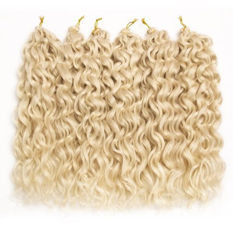 Ocean Wave Crochet Hair Deep Wave Curly Crochet Hair For Women Hawaii Curly Braiding Hair Synthetic Bohemian Crochet Braid Water Wave Crochet hair Extensions (18inch, 613#)