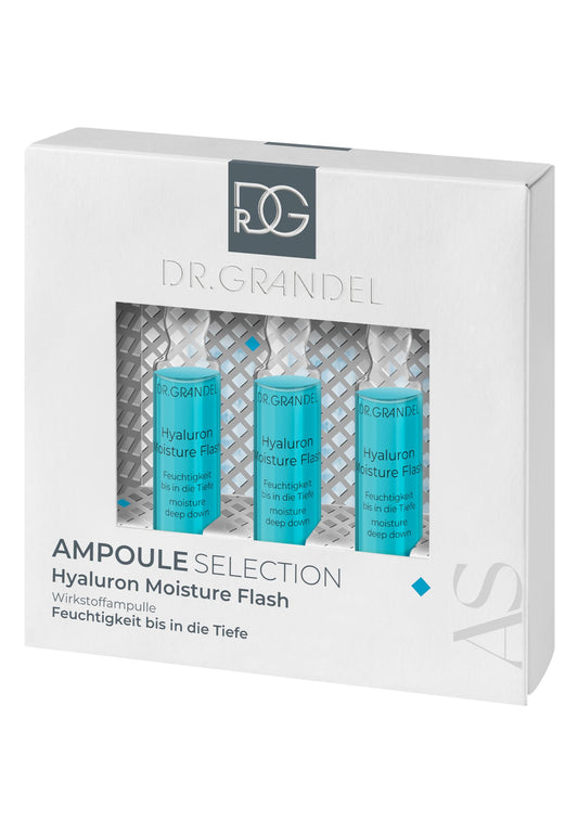 DR. GRANDEL Hyaluron Moisture Flash Ampoules I 9ml Intensive Hydration Treatment I Instant Glow & Freshness Boost with MicroIHyaluronic Acid I Professional Grade Facial Serum Vials