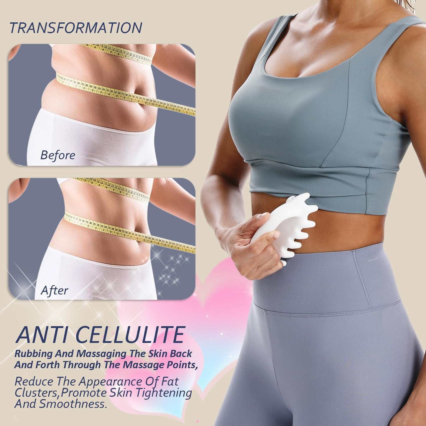 BanVall Fascia Massage Tool Blaster for Cellulite Massager,Release Lymphatic Drainage - Skin Tightening,Reduce Cellulite,Trigger Points Massager,Relieving Muscle Soreness for Whole Body