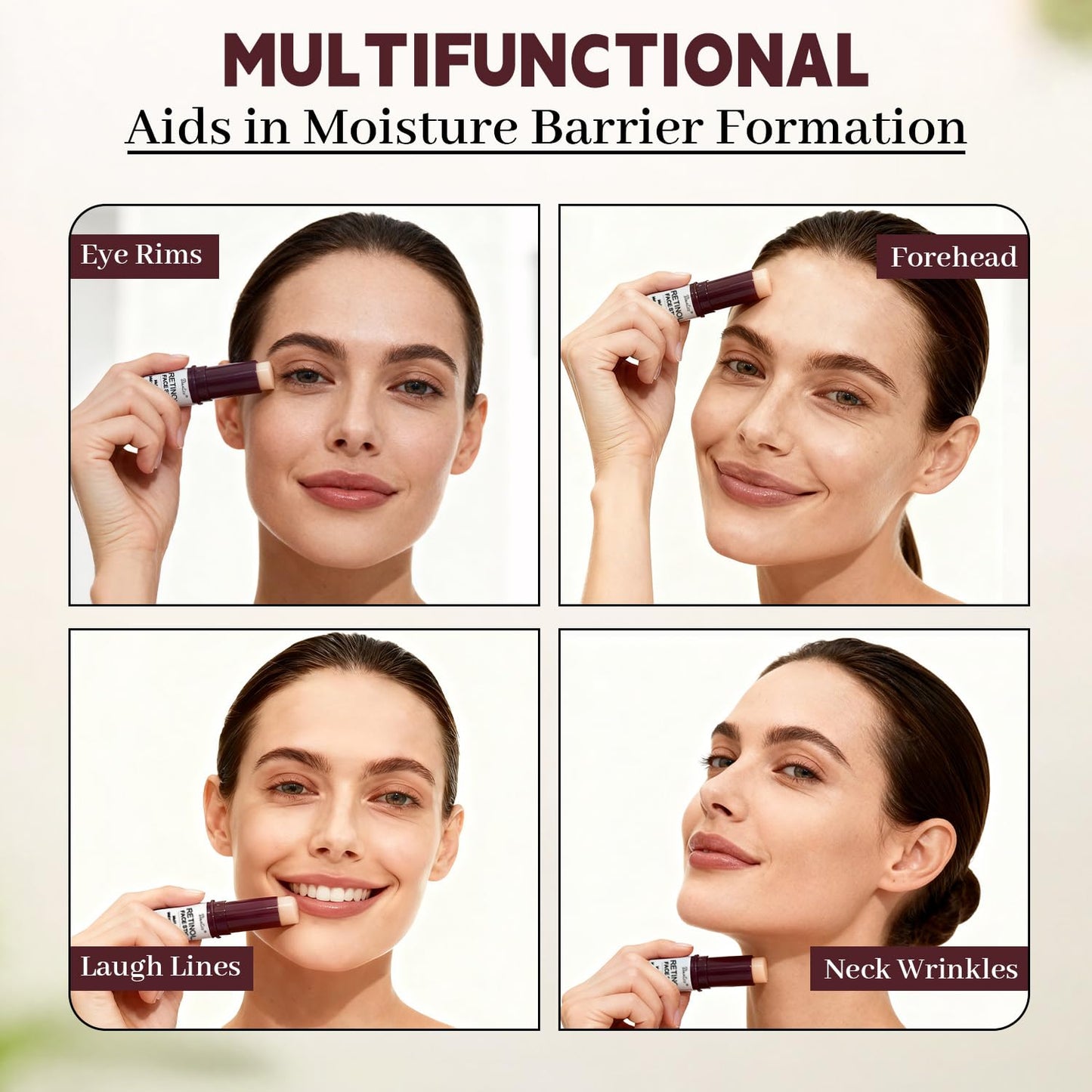 Retinol Firming Face Stick – Tightens and Firms Face, Neck & Jawline | All-Over Moisture & Brightening Stick for Eyes with Niacinamide, Caffeine & Snail Mucin | 0.35 oz