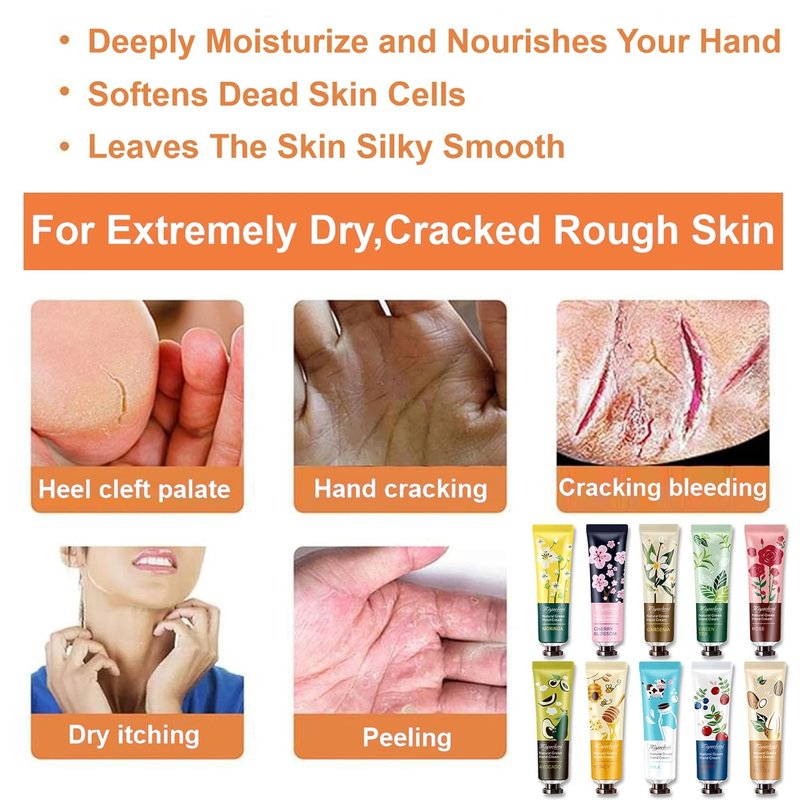 Hand Cream Set - 5 Pack Moisturizing Lotion for Chapped Hands | Natural Botanical Fragrance, Travel Size 30ml (Floral)