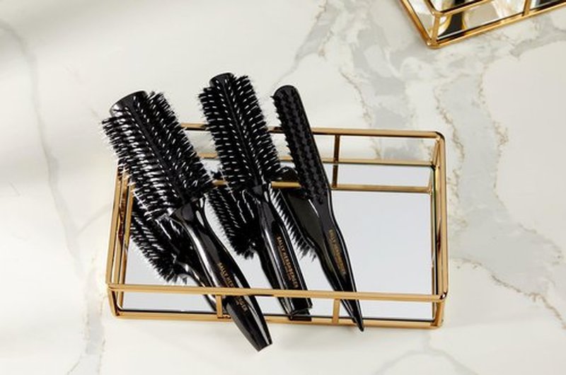 SALLY HERSHBERGER Medium Round Brush - Premium, Salon-Tested, Volumizing and Smoothing Barrel Hair Brush - For Styling, and Blow Drying Thick Through Fine Hair - Boar Bristle Design - 1 pc