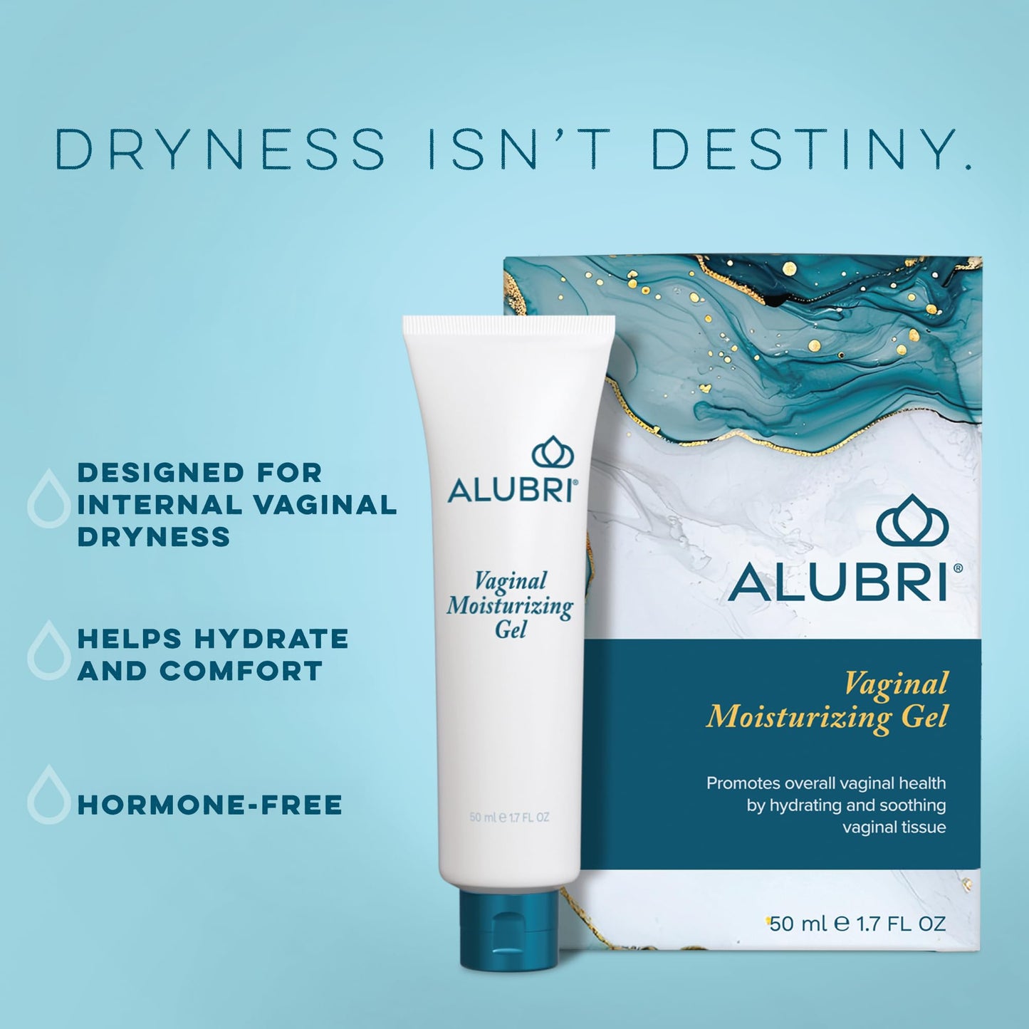 Alubri Vaginal Moisturizing Gel for Women, Long-Lasting Hydration Up to 72 Hours, 1 Month Supply