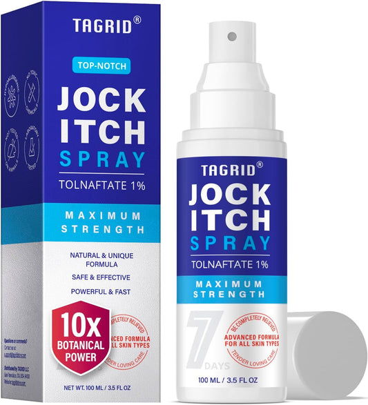 TAGRID Jock Itch Spray - Maximum Strength Antifungal Treatment for Itchy Skin Relief | 3.5 Fl Oz