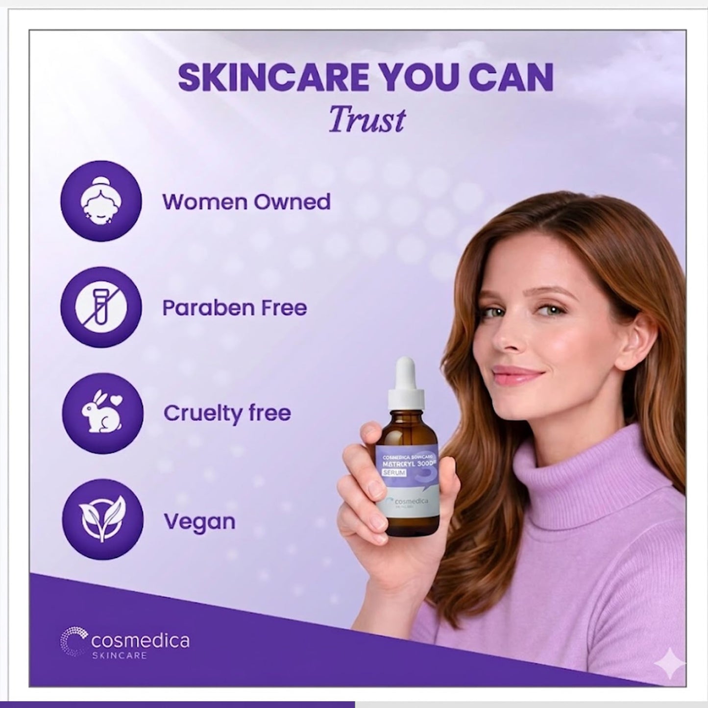 Cosmedica Skincare Peptide Serum with Matrixyl 3000 & Hyaluronic Acid | Firming & Hydrating Anti-Aging Serum for Face & Neck | Collagen Boosting Serum for Wrinkles, Fine Lines & Sagging Skin | 2 oz