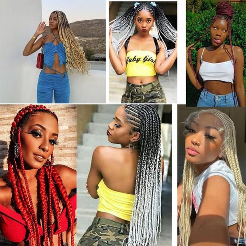 Pre Stretched Braiding Hair Extensions 30 Inch 6 Packs Long Professional Crochet Twist Braids Hair High Temperature Synthetic Fiber Yaki Texture(30",black-purple-rose red)