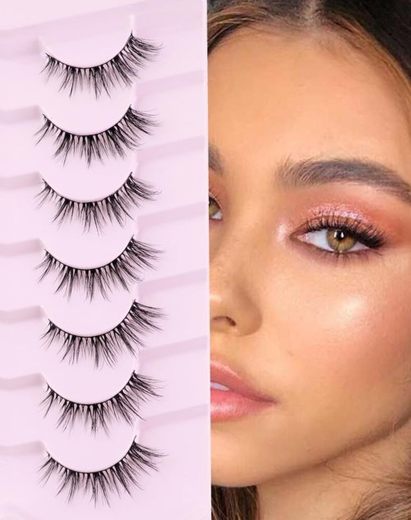 Onlyall Cat Eye Lashes Natural Lashes False Eyelashes Fox Eye Lashes False Lashes 7 Pairs D5