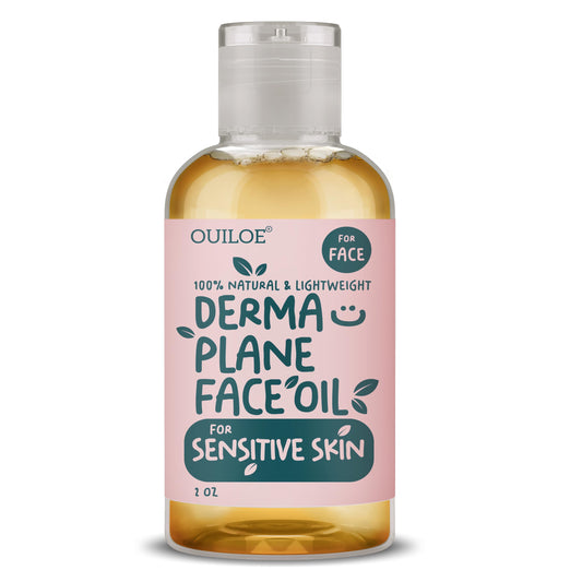 Dermaplane Oil for Women with Sensitive Skin - Lightweight Face Shaving Oil, Natural Facial Shave Oil, Use with a Dermaplaning Tool, Razor, Shaver or Microblade for Close Shave 2 oz by Ouiloe