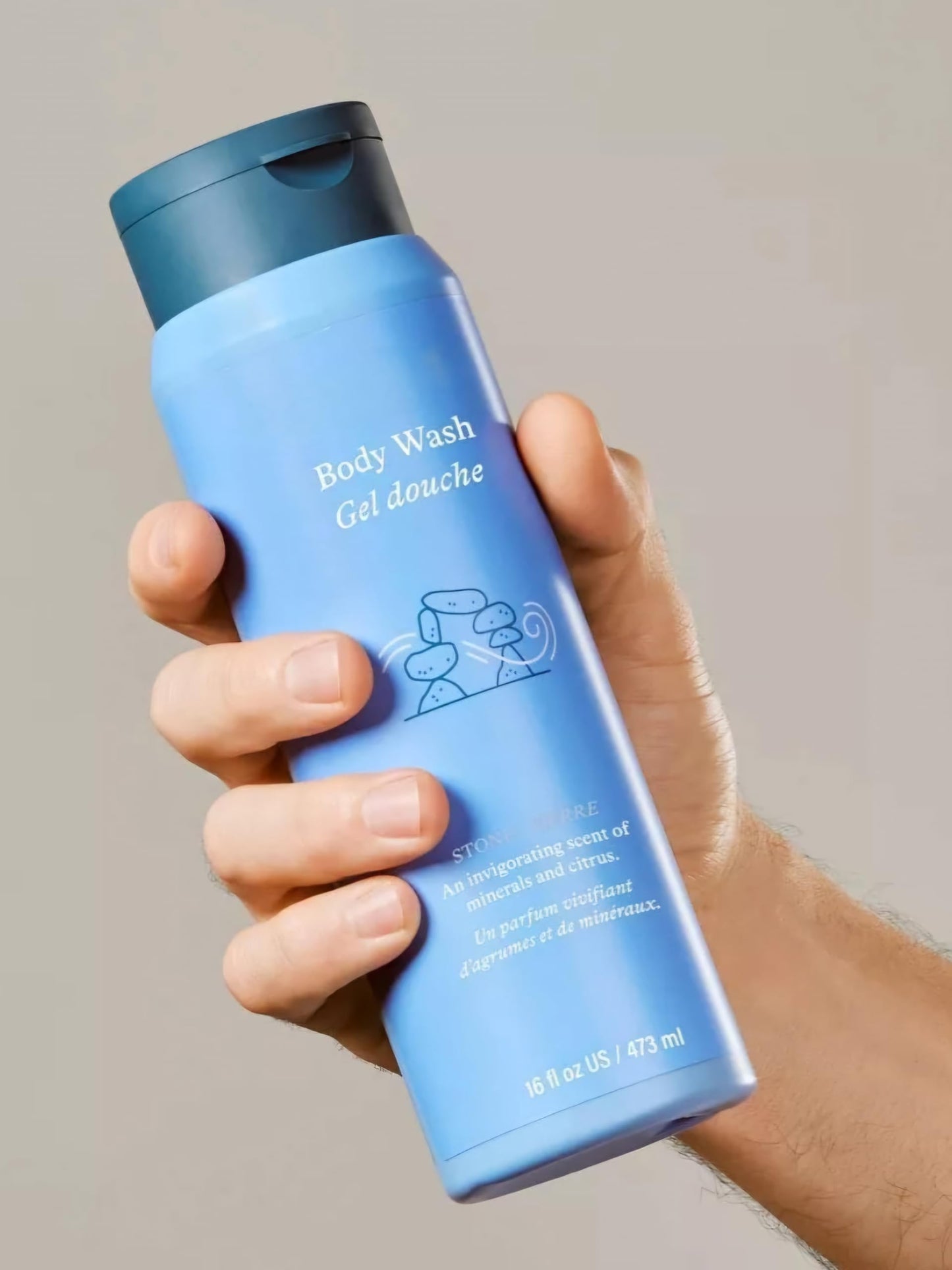 Harrys Gel-Body Wash/STONE: an invigorating scent of minerals & citrus - Japanese Yuzu, Charcoal, Bergamot - 16oz