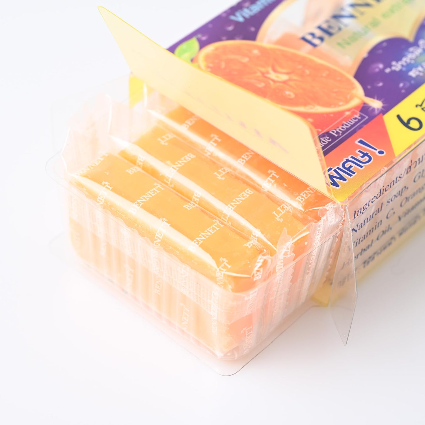 GASHINA STORY Ben-nett Natural Extracts Vitamin C & E Soap - Thailand Soap Bar for Women - Handmade All Natural for Radiant Skin - Antioxidant Organic Bar Soap - 6pcs x 2packs