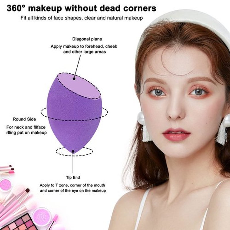 12 Pieces Professional Makeup Sponge Set,Latex Free Flawless Soft Setting Face Puffs,Multicolor Makeup Blending Sponge Cosmetic Applicator for Powder,Liquid,Facial Makeup Tools