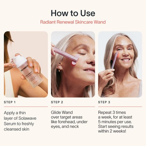 Solawave 4-in-1 Red Light Therapy Facial Wand | Anti-Aging Red Light Therapy for Face and Neck | Galvanic Microcurrent Gua Sha Facial Massager | Wrinkle Reduction | Solawave Original | Rose Gold