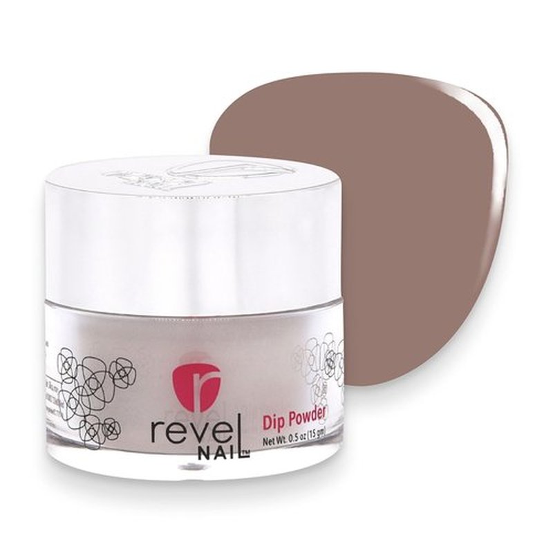 Revel Nail Dip Powder - Brown Nude Powder Dip Nail Polish, Chip Resistant Dip Nail Powder with Vitamin E and Calcium, DIY Manicure, Shady Shade