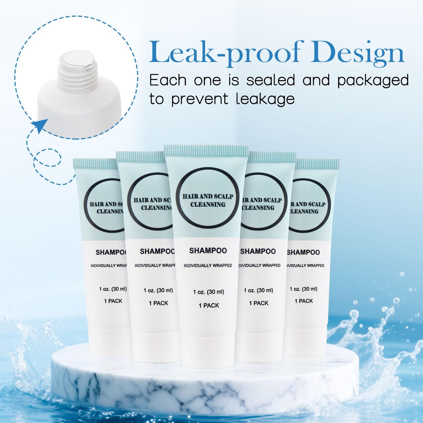 Travel Size Shampoo, Individually Wrapped Bulk 1 oz/30 ml Mini Shampoo Gel Set Trial Sample Small Single Use Toiletries Amenities Kit for Men & Women for Hotel/Camping/Vacation/Homeless (30 Pack)