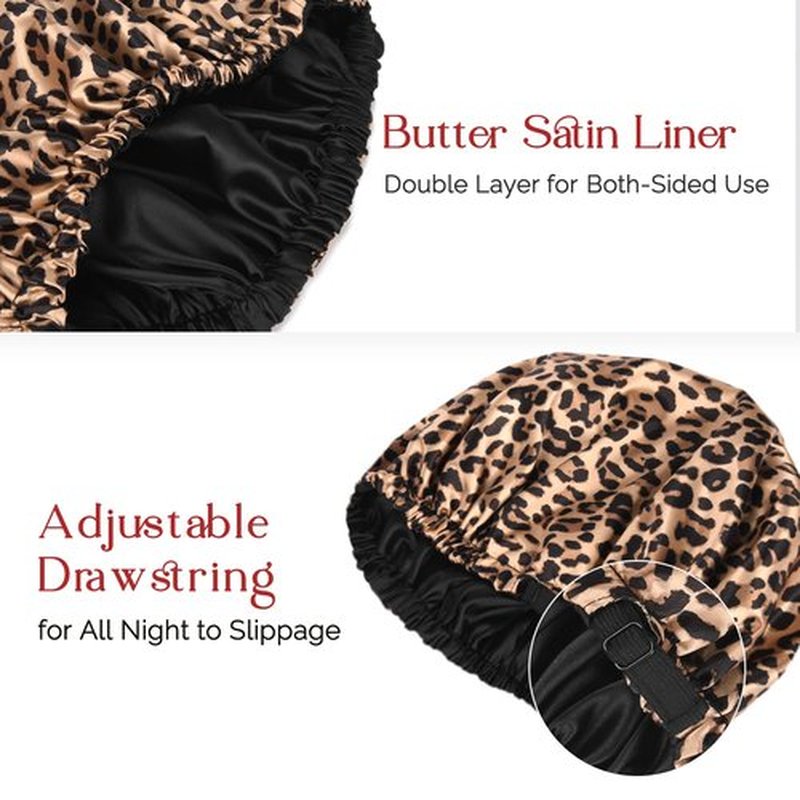 YANIBEST Silk Bonnet Satin Bonnet for Sleeping Women and Men, Adjustable Double Layer Hair Bonnet for Curly Braids Hair
