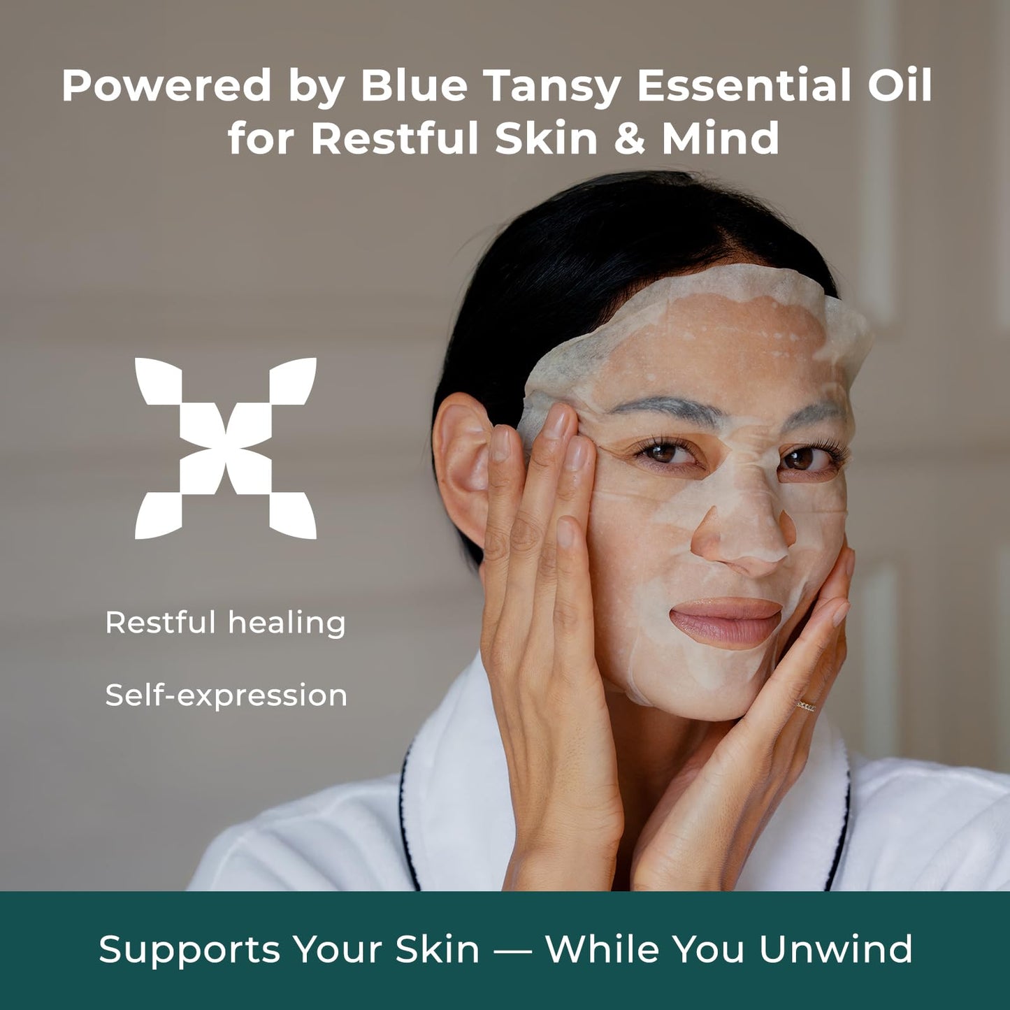 INNA ORGANIC Sheet Mask - Nexty Award Finalist, Sleep Well Glow, Overnight Renewal, Restful Healing｜EWG & COSMOS certified (Pack of 3) | Blue Tansy Essential Oils Infused Skin Care