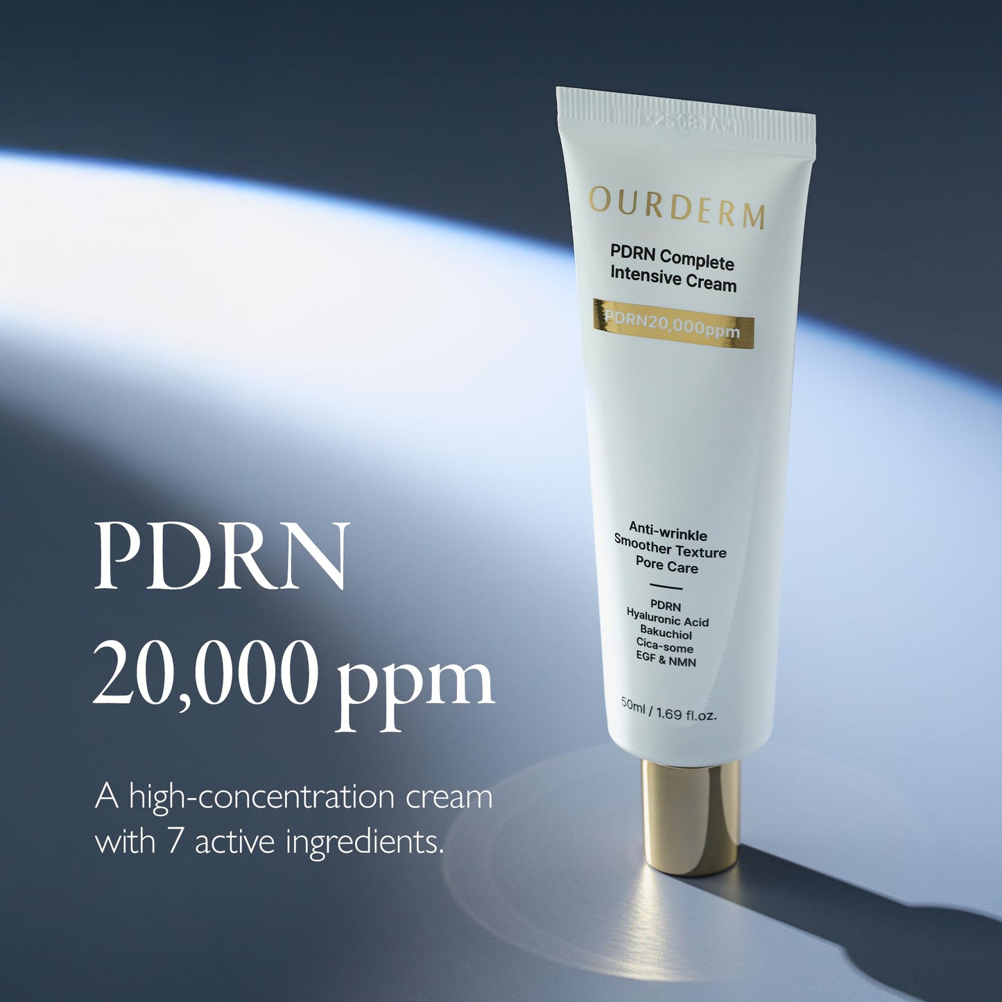 OURDERM PDRN Complete Intensive Cream, PDRN 20,000ppm Daily Face Moisturizer for Skin Hydration & Conditioning, Lightweight Korean Skincare Formula