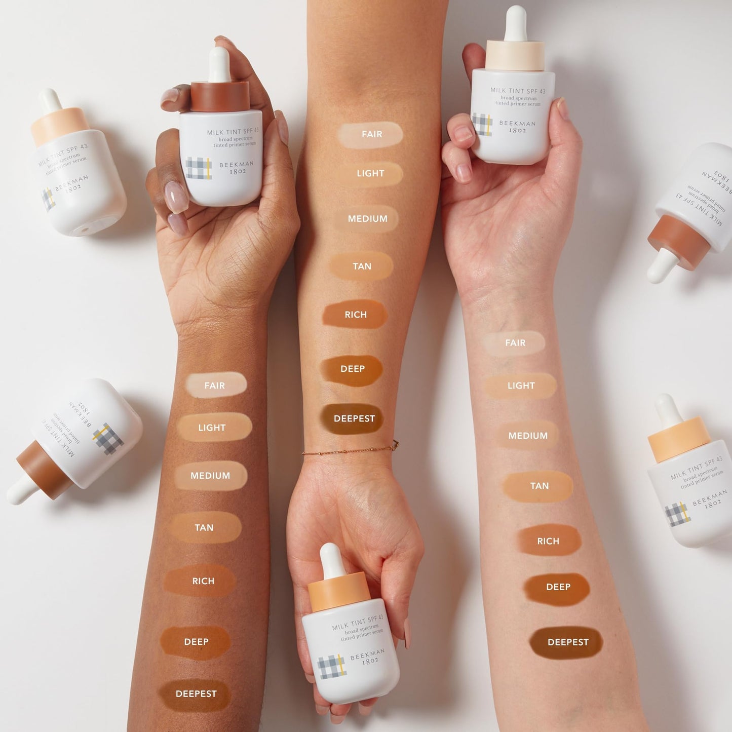 Beekman 1802 Milk Tint Face Primer with SPF 43, Medium - Oxybenzone Free - 1 oz - Tinted Mineral SPF, Makeup Primer & Moisturizer - Blends Easily - Good for Sensitive Skin - Cruelty Free