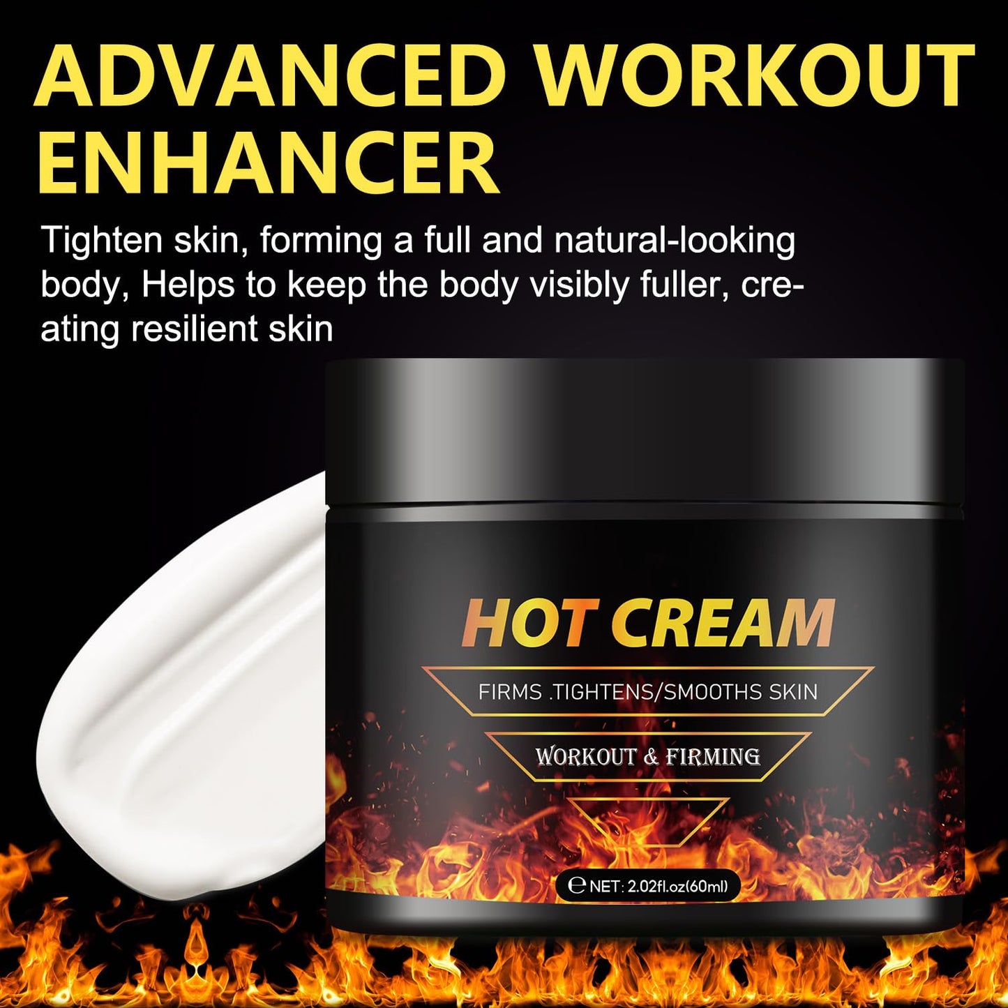 Hot Sweat Cream，Belly Fat Burning Cream，Exercise Fat Burning Enhancer，Burns Cellulite on Thighs，Legs，Abdomen and Buttocks for Men and Women，2.02 Fl Oz