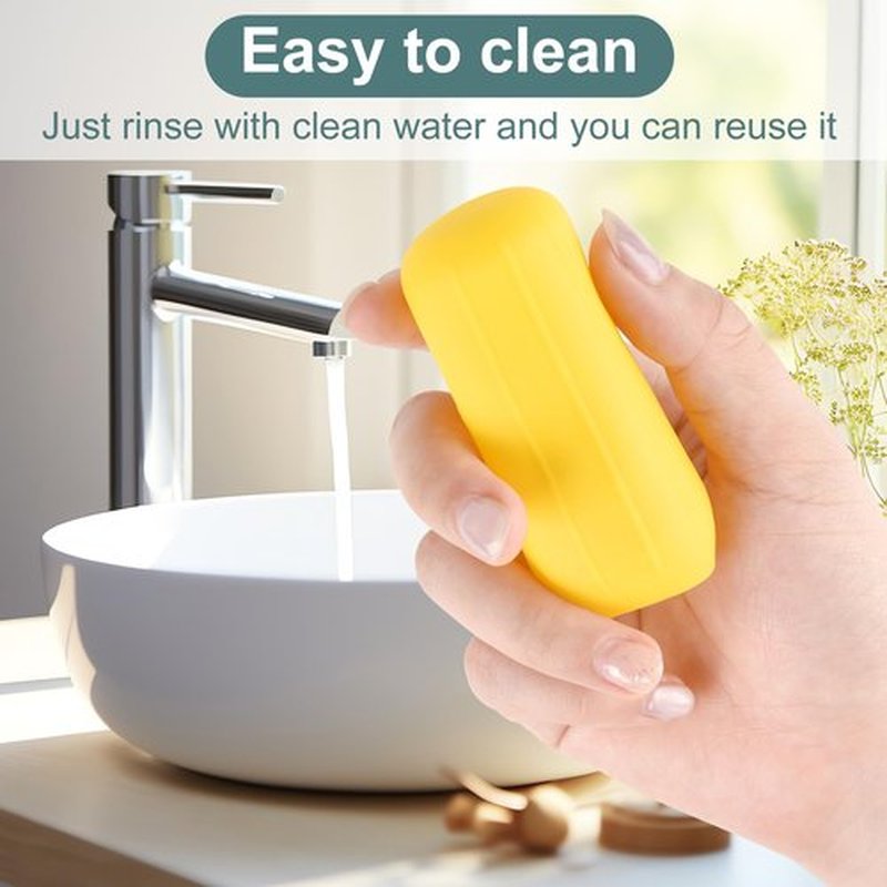 NACHLYNN 10 Pack Silicone Bottle Covers Yellow Silicone Travel Size Container Sleeves Travel Bottle Covers Reusable Travel Sleeves for Toiletries for Men Women Travel Toiletry Bag Accessories