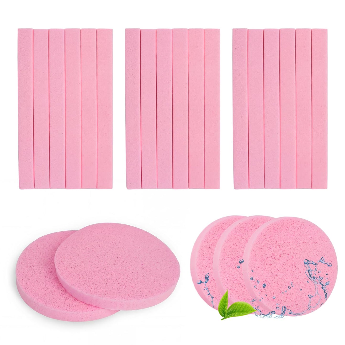 120 Pack Compressed Facial Sponges for Estheticians – Soft Round Disposable Face Cleansing Pads for Deep Pore Cleaning, Makeup Removal & Exfoliation – Portable Travel Spa Sponges (Pink)