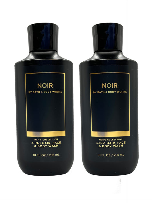 Bath and Body Works 2 Pack Men's Collection 2 in 1 Hair and Body Wash NOIR.