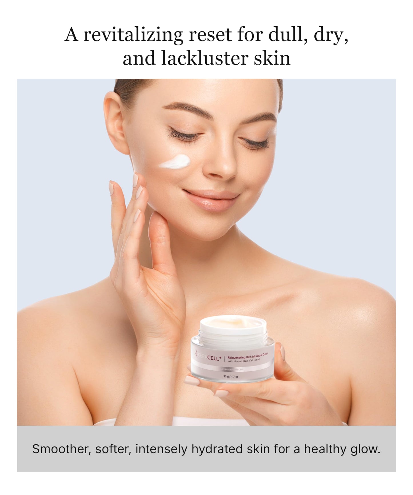 KERACELL Deep Moisturizer Face Cream – Rejuvenating Cream with Human Stem Cell Extract Technology for Dry, Mature Skin – Facial Moisturizer for Men & Women with Plant-Based Retinol Alternative, 1.7 oz