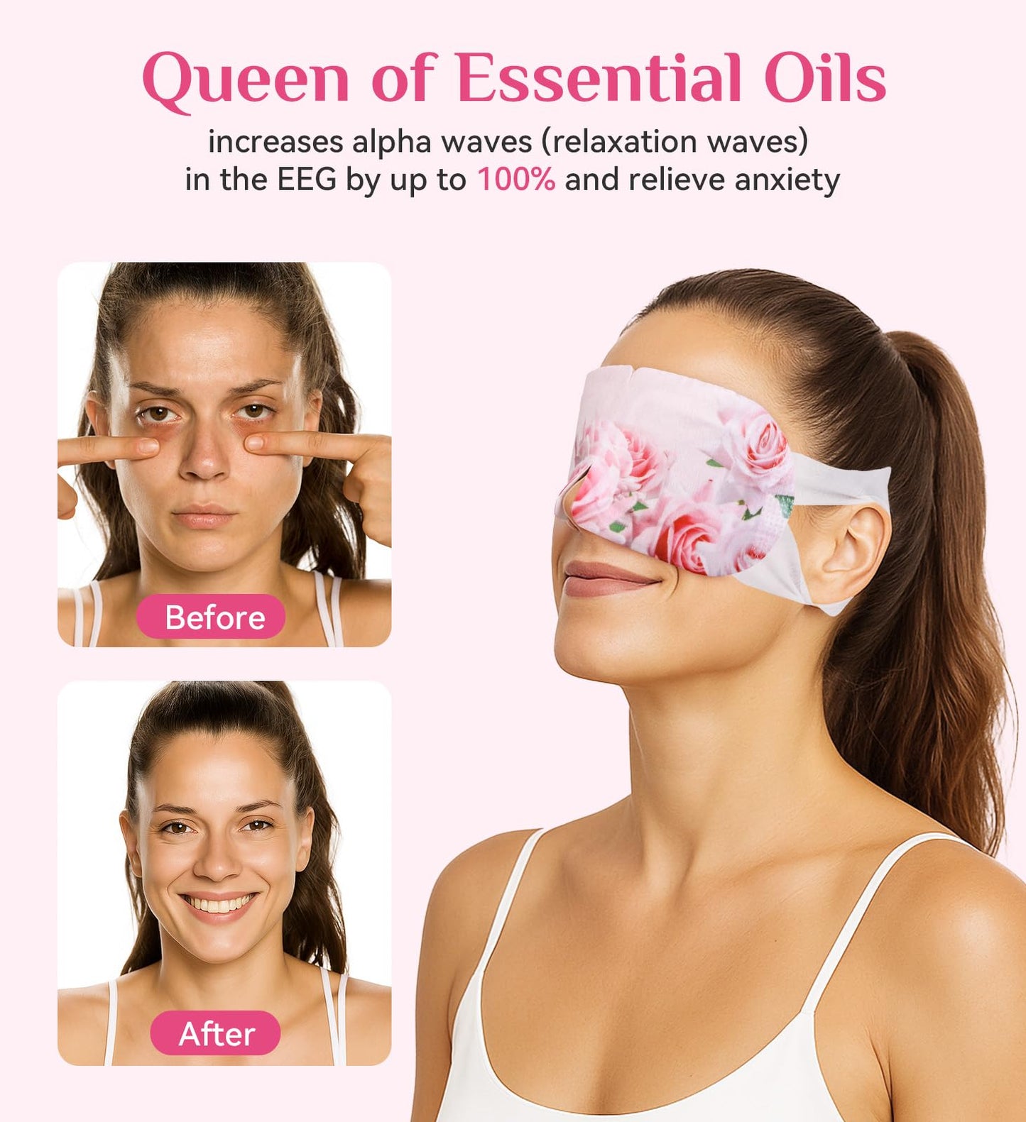 ZHENYEMEI 6 Packs Rose Heated Eye Mask - Heating Eye Mask Warm Compress for Dry Eyes Puffiness Dark Circles Sleep Stye Irritation Stress Relief Self Care Wellness Spa Relaxation Gift