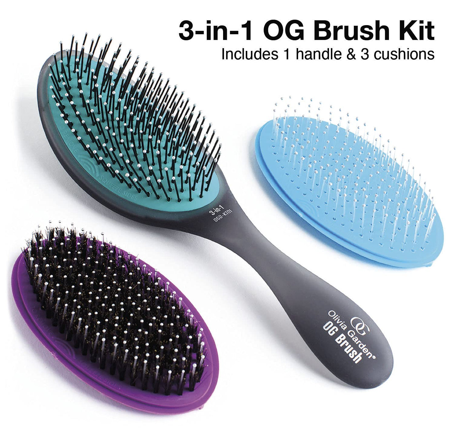 Olivia Garden OG Detangler Brush - Scalp-Massaging, Easy-Clean Design for All Hair Types