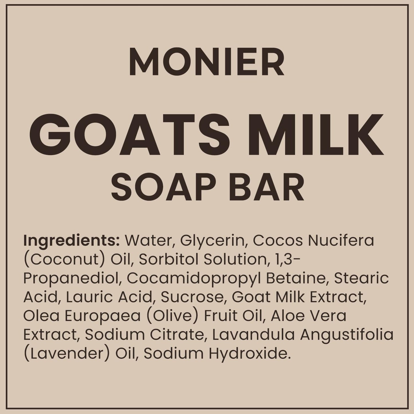 MONIER Goat Milk Soap Bar For Dry & Sensitive Skin - 100% Natural & Organic Skin Care - Enriched with Shea Butter - Use on Face, Body & Hands - For Men, Women, Kids & Baby (Lavender, 3 Pack)