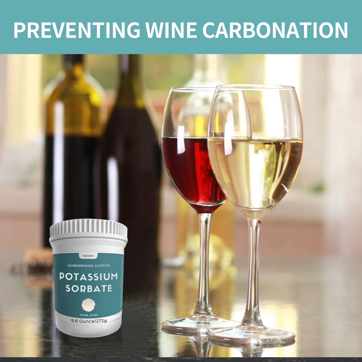 9.6 oz Potassium Sorbate, 100% Pure, Food Grade, Premium Potassium Sorbate for Wine Making, Home Brewing, Cakes, Soft Candy, Cookies and More