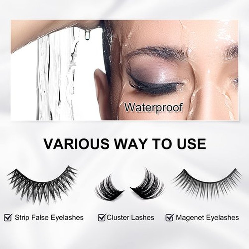 Eyelash Glue for False Lashes Super Strong Hold Eyelash Glue Black Lash Glue for False Lashes Waterproof Strip Lash Glue Professional Latex Free Sensitive Eyes