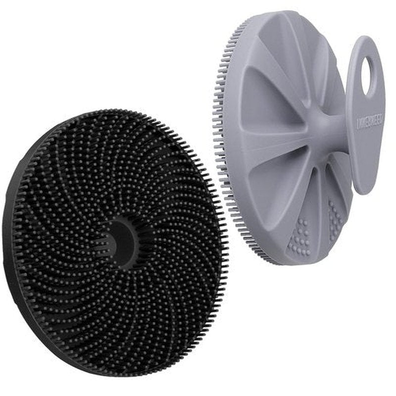 INNERNEED Food-Grade Silicone Body Scrubber Exfoliating & Massaging Shower Brush, More Hygienic Bathing Tool, for All Skin Types, Lathers Well, Longer Service Life (Black+Gray)