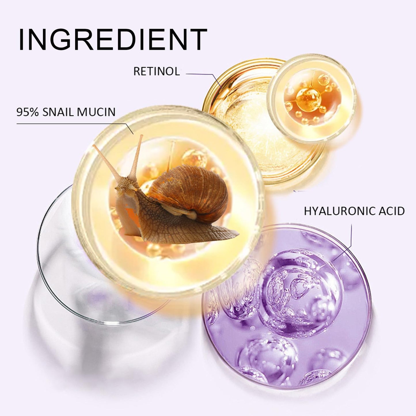 Retinol Face Stick, Hyaluronic Acid Face Moisturizer with 95% Snail Mucin Lifting & Firming Anti Wrinkle Facial Moisturizer Balm Stick Deep Hydration Anti Aging Repair Cream for All Skin Types 1.41oz