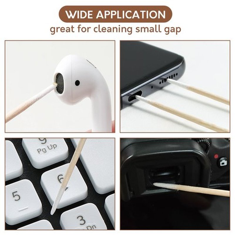 400PCS Pointed Cotton Swabs with Storage Case - Precision Tip Cotton Swabs with Wooden Sticks - Microblading Cotton Swab 4 inch - Cotton Swabs for Makeup, Tattoo Permanent Supplies