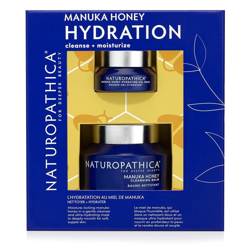 Manuka Honey Hydration Set - Cleansing Balm & Gel Mask Duo | Full Size 2.8 oz & Travel Size 0.5 oz