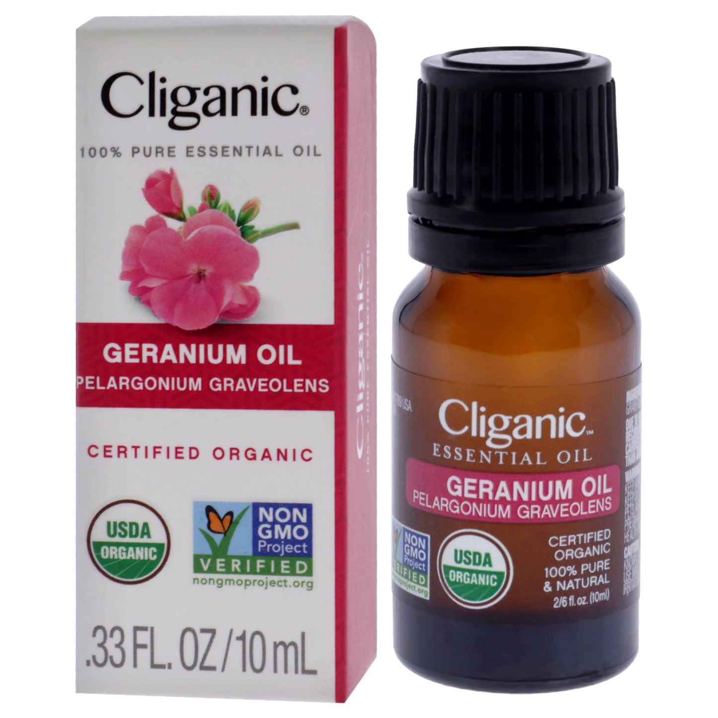 Cliganic Organic Geranium Essential Oil, 100% Pure Natural for Aromatherapy | Non-GMO Verified