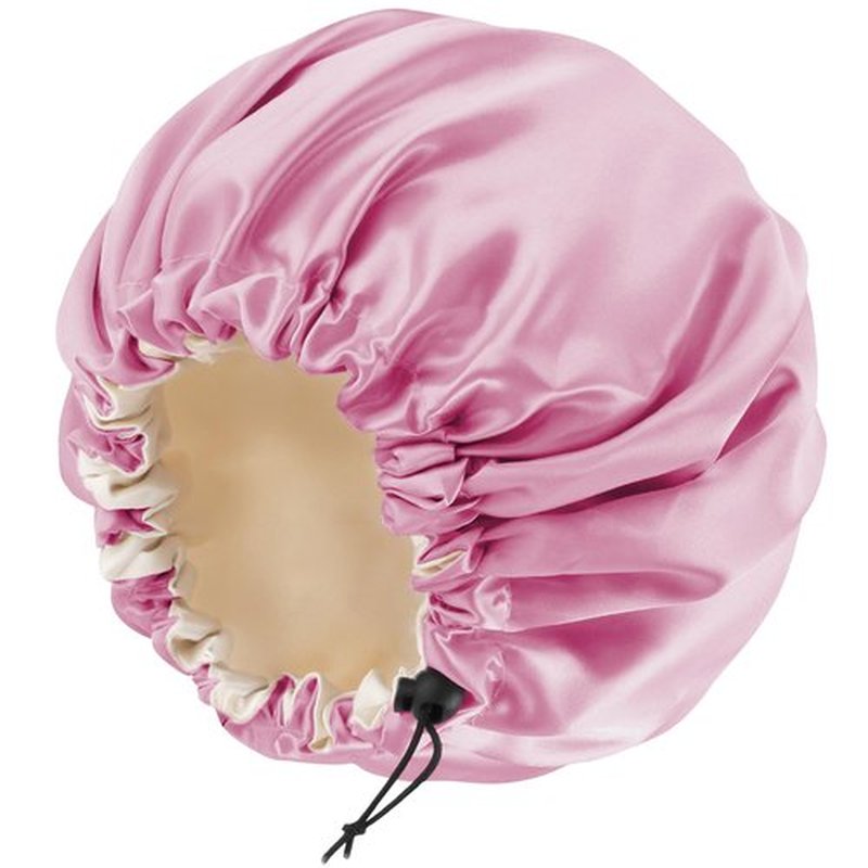 Satin Bonnet Silk Bonnet for Curly Hair Bonnet Braid Bonnet for Sleeping Bonnets for Women Large Double-Layer Adjustable Dark Pink