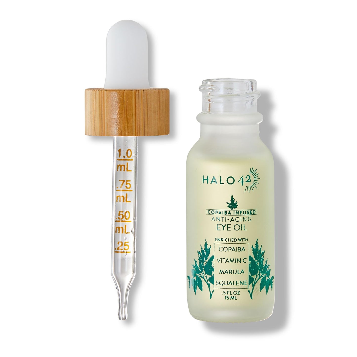 Halo 42 Anti-Aging Copaiba Eye Oil - Reduces Wrinkles, Puffiness & Dark Circles, Natural Ingredients, Hydrating & Firming Formula - 15ml