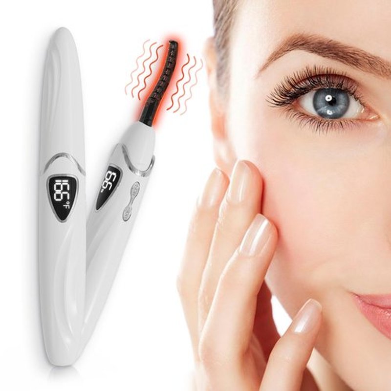 EYECURL Heated Eyelash Curlers, Portable Heated Lash Curler,Heated Eyelash Curler Intelligent Power 0ff, Makeup Electric Eyelash Curler (Bright White, S600-148MM)