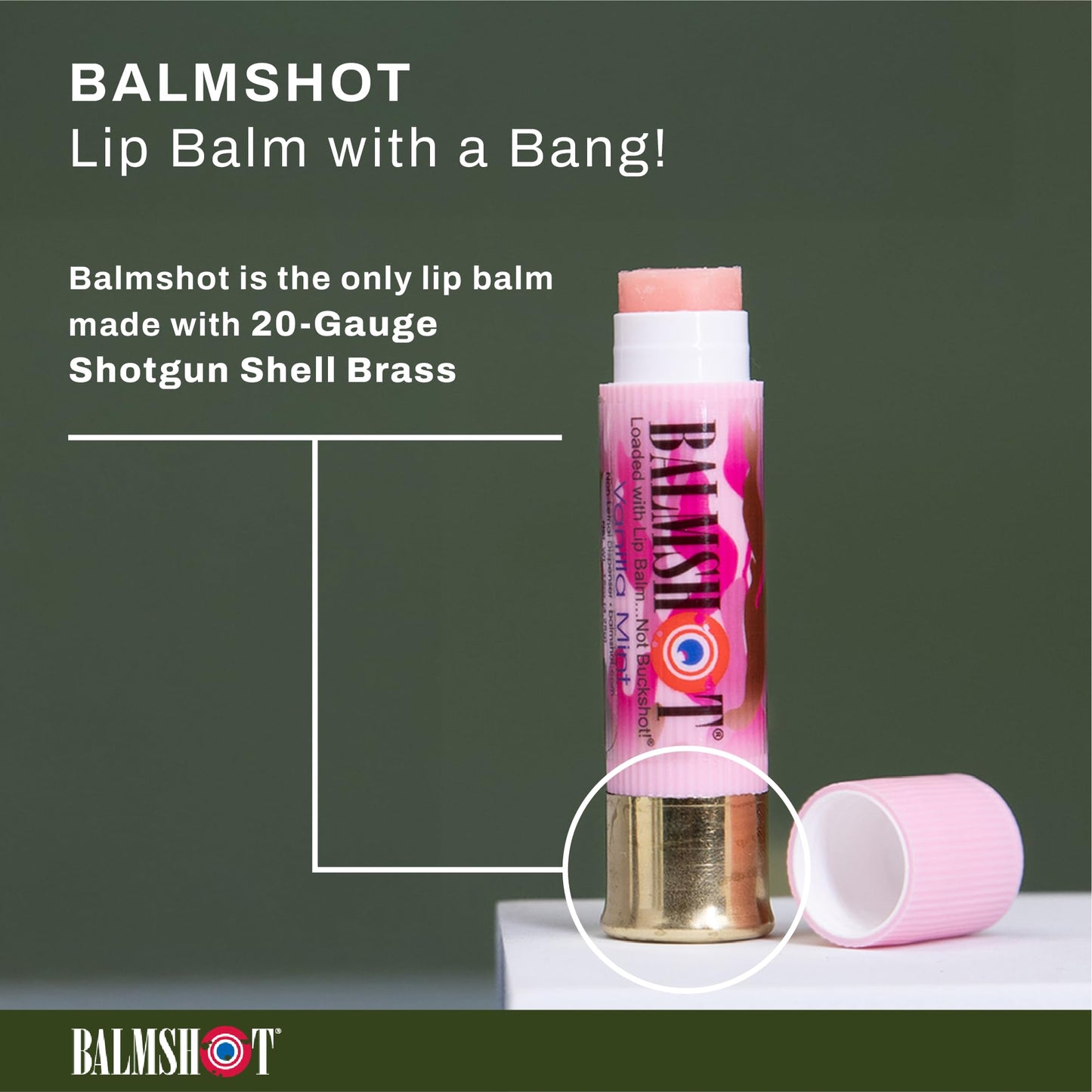 BALMSHOT Lip Balm 6 Pack w/Logo Cap