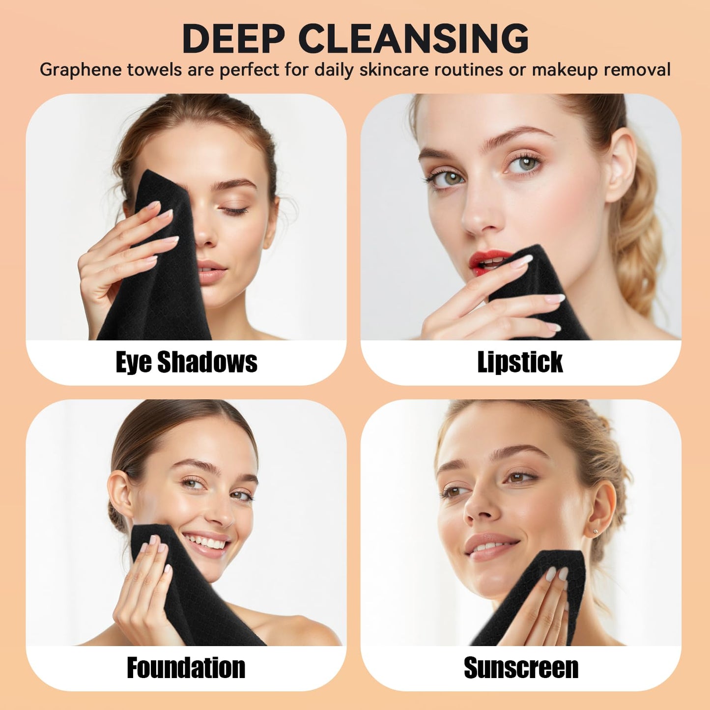 Ditoi Face Towels, Disposable Black Paper Towels, Light Exfoliation for Oily Skin,Facial Towels XL for Makeup Remover & Skincare,10"×12", 50 Count