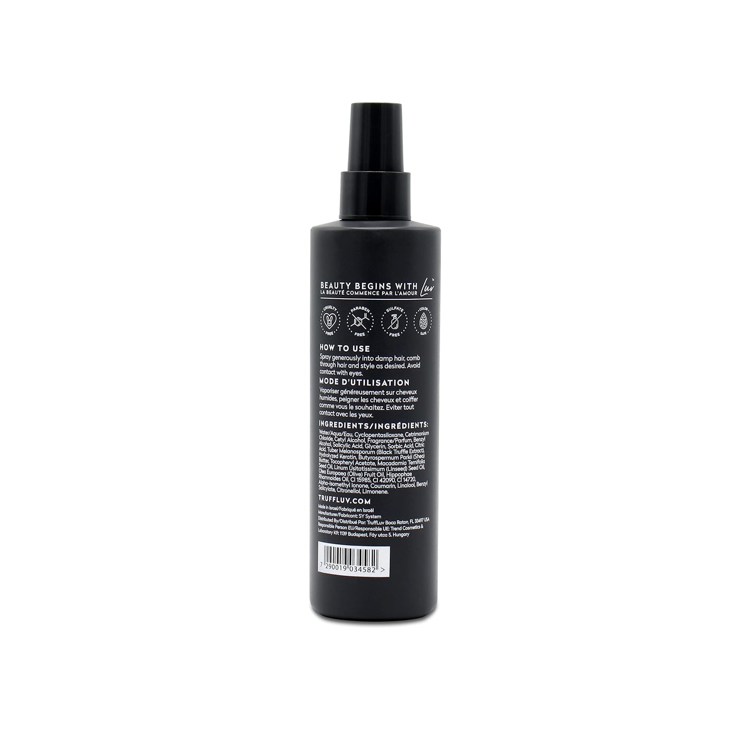TruffLuv | Indulge Collection Truffle Leave-In Mask, Infused with Black Truffle Extract, Anti-Frizz Conditioning Spray, Detangles, Repairs Damage and Restores Softness, Paraben Free, Sulfate Free, 8.45 Fl Oz